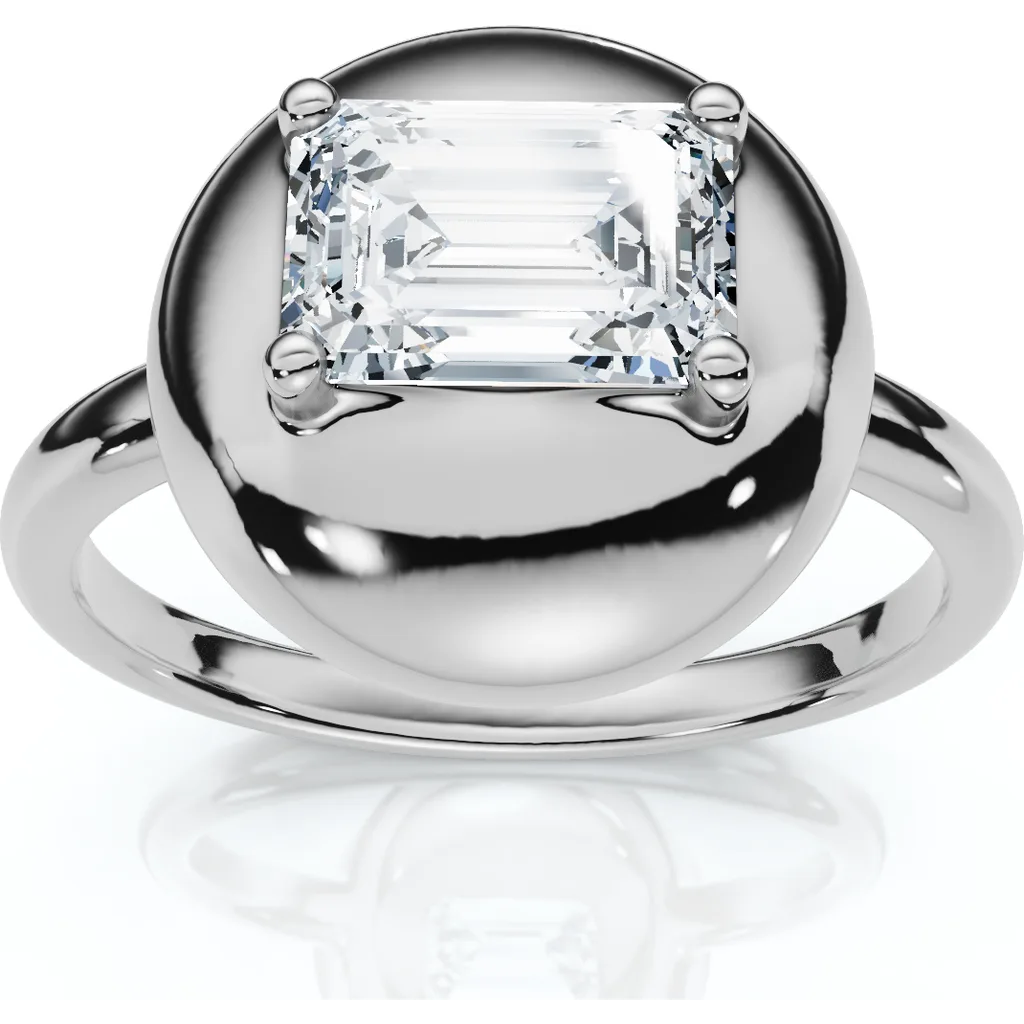 1Ct Emerald Cut Solitaire Candy Button Diamond Ring 14k Gold or Pt Lab Grown by Bliss Diamond