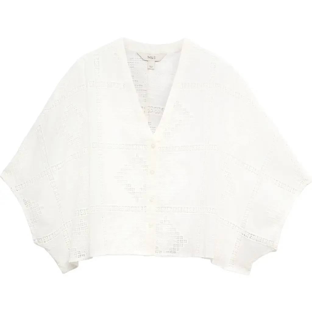 Openwork Embroidered Button-Up Kaftan by M&S