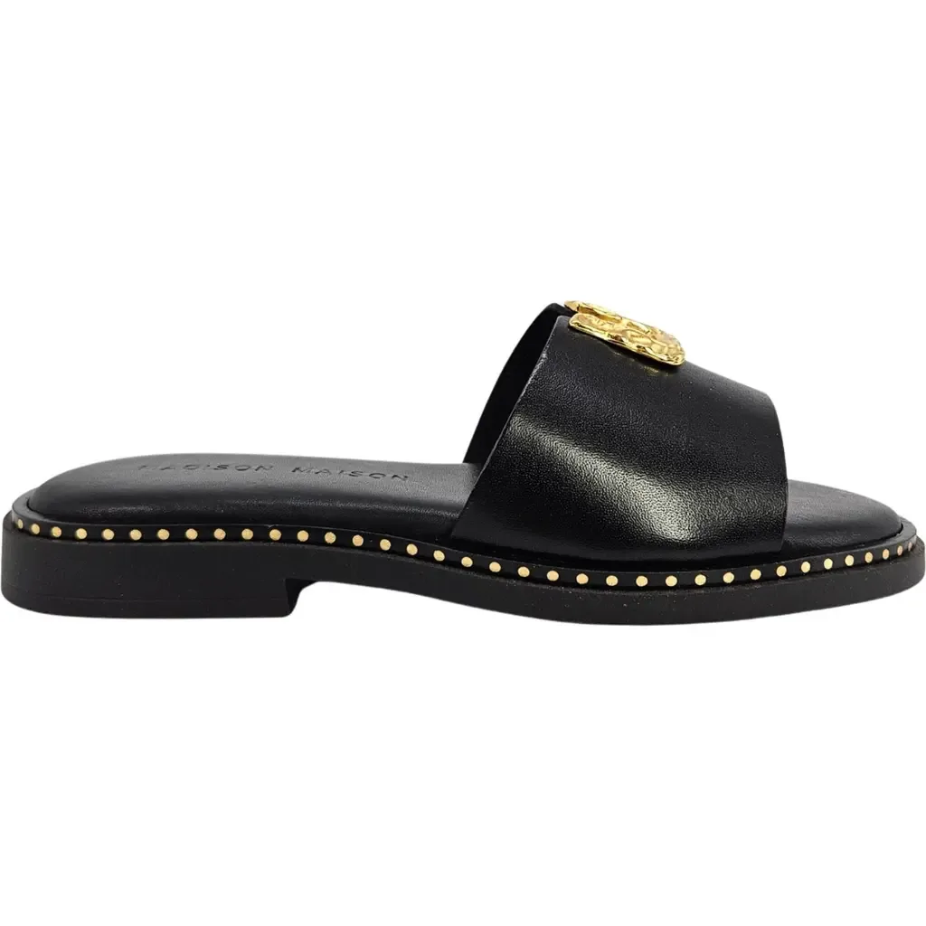 Leather Hammered Hardware Sandal by Madison Maison