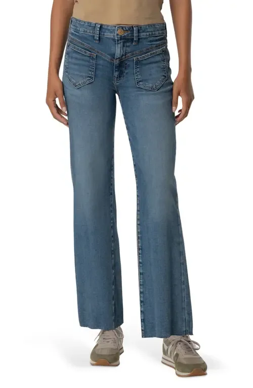 Kelsey Raw Hem High Waist Ankle Flare Jeans by KUT from the Kloth