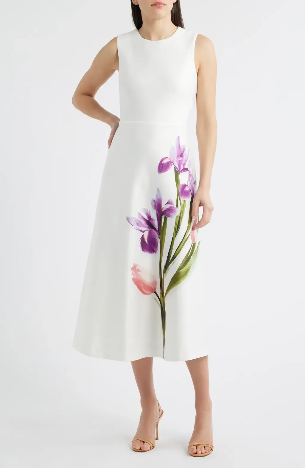 Floral A-Line Midi Dress
