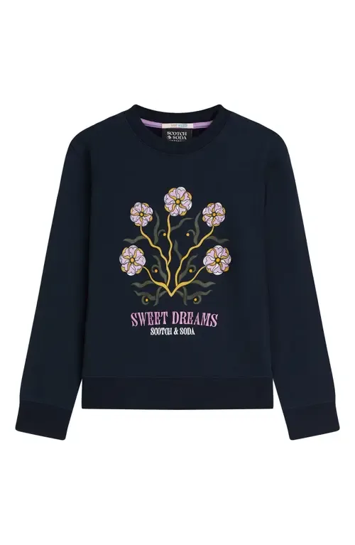 Relaxed Fit Embroidered Graphic Sweatshirt by Scotch & Soda
