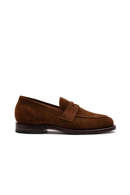 Clara Penny Loafer in Bourbon Suede by Grant Stone