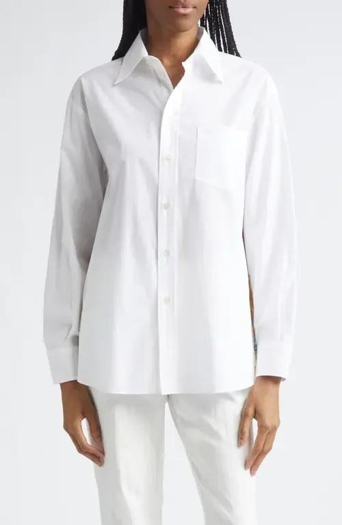 Paisley Print Silk Back Button-Up Shirt by Etro