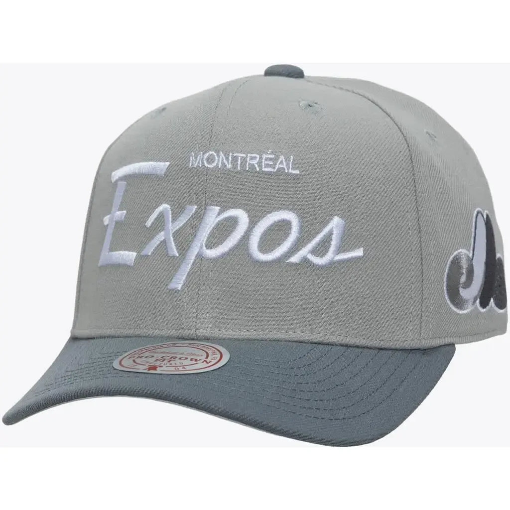 Mitchell & Ness Montreal Expos Cooperstown Thunderstorm Head Coach Pro-Crown Adjustable Hat by Mitchell & Ness