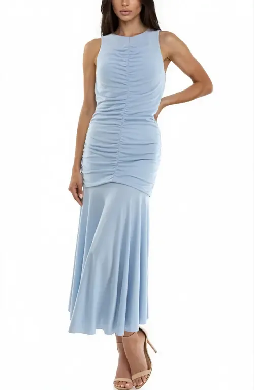 Ruched Bodice Midi Dress by Socialite