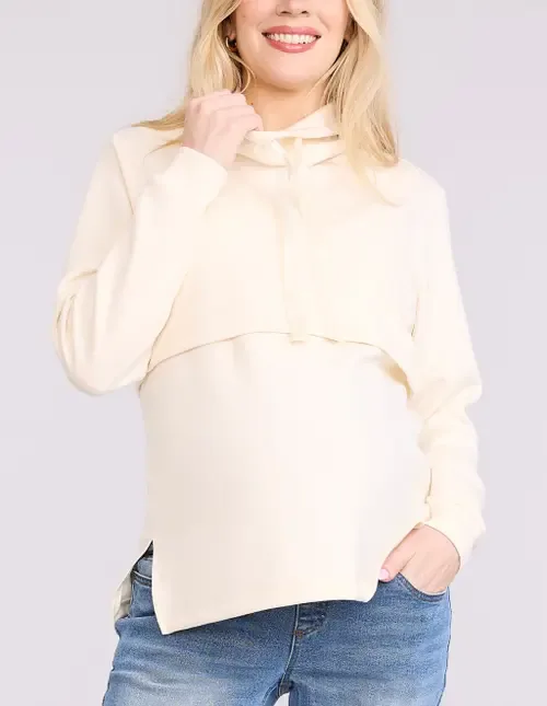 Funnel Neck Pullover Nursing Sweatshirt by MOTHERHOOD MATERNITY