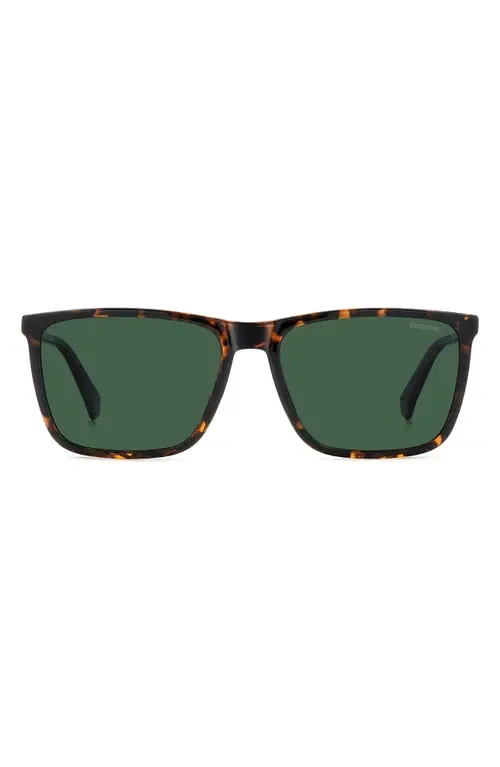 58mm Polarized Rectangular Sunglasses by Polaroid