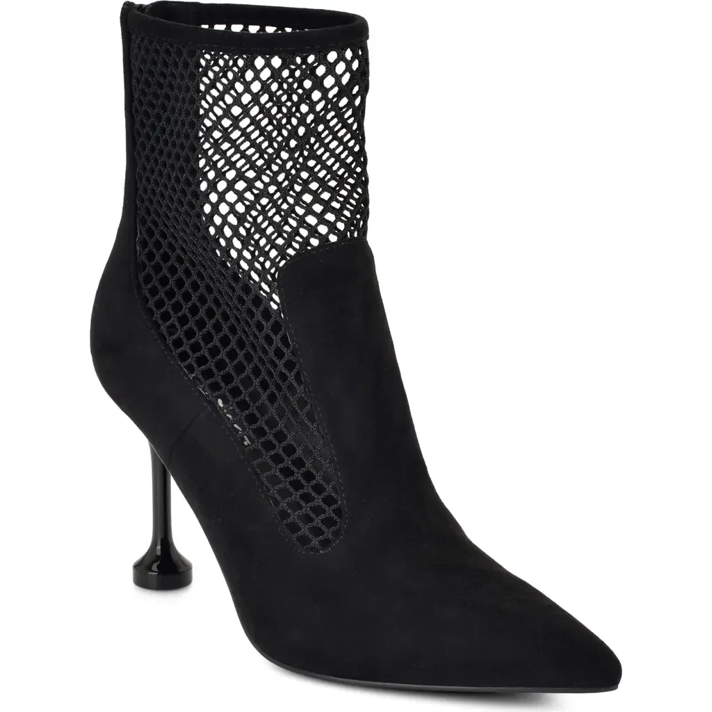 Goane Fishnet Pointed Toe Ankle Bootie