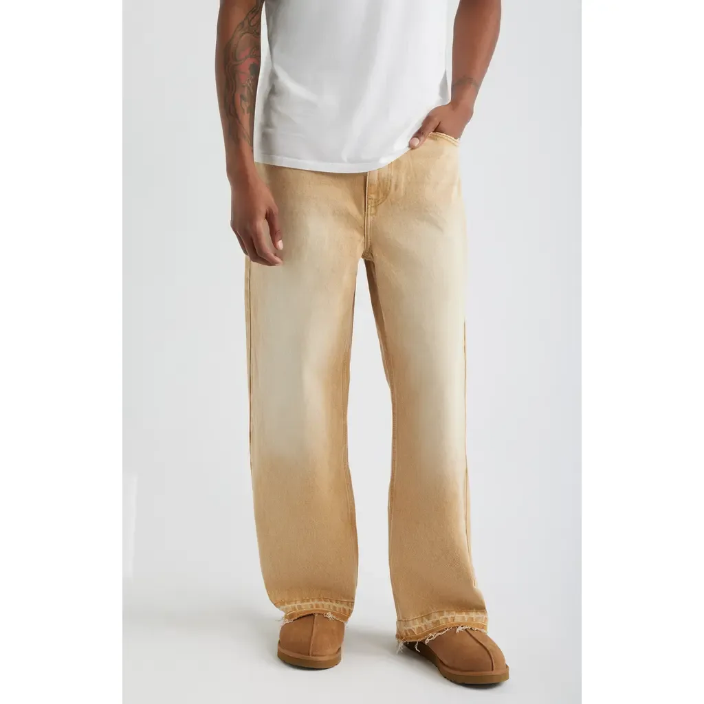 Released Hem Baggy Denim Pants by Elwood