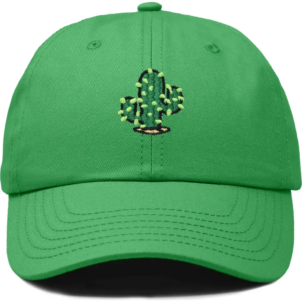 Cactus Embroidered Low Crown Cap by Dalix