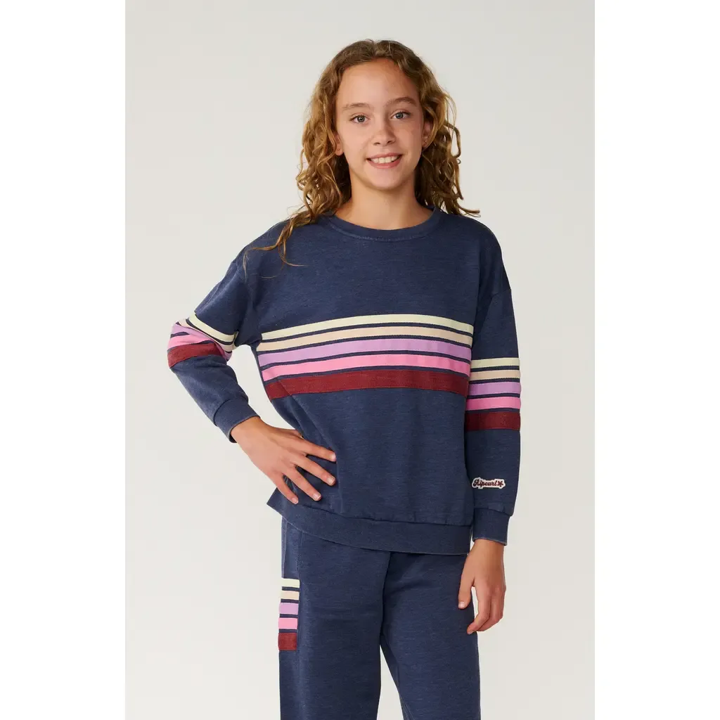 Surf Revival Stripe Cotton Blend Fleece Sweatshirt by Rip Curl