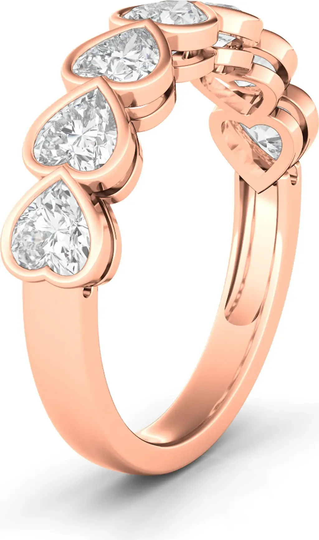 Bezel Heart Lab Created Diamond Ring by HauteCarat