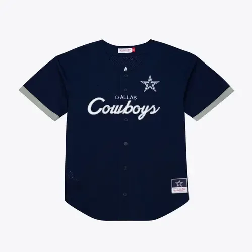 Mitchell & Ness Navy Dallas Cowboys Head Coach Mesh Full-Button Fashion Jersey by Mitchell & Ness