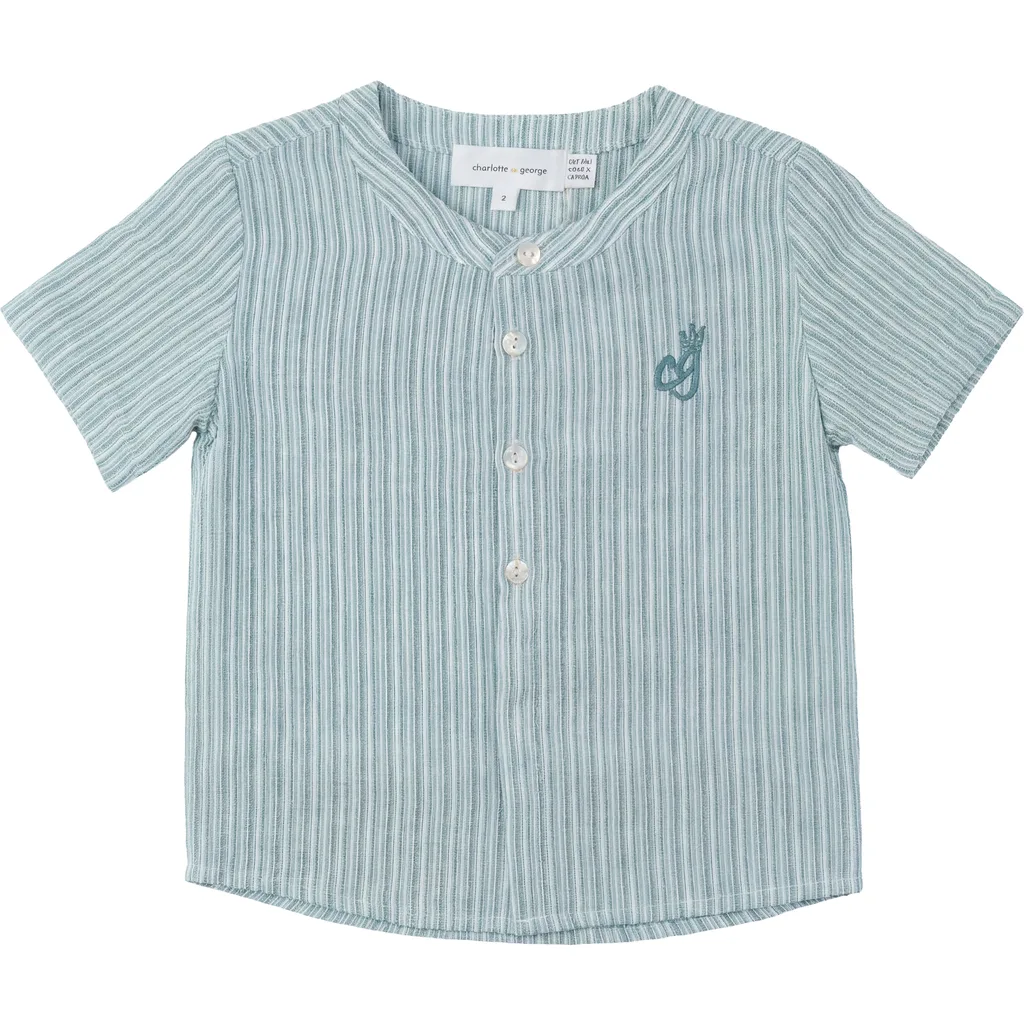 Striped Short Sleeve Button Up Shirt by Charlotte & George