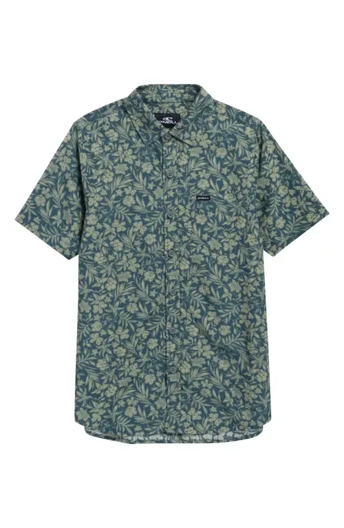 Oasis Print Short Sleeve Button-Up Shirt by O'Neill