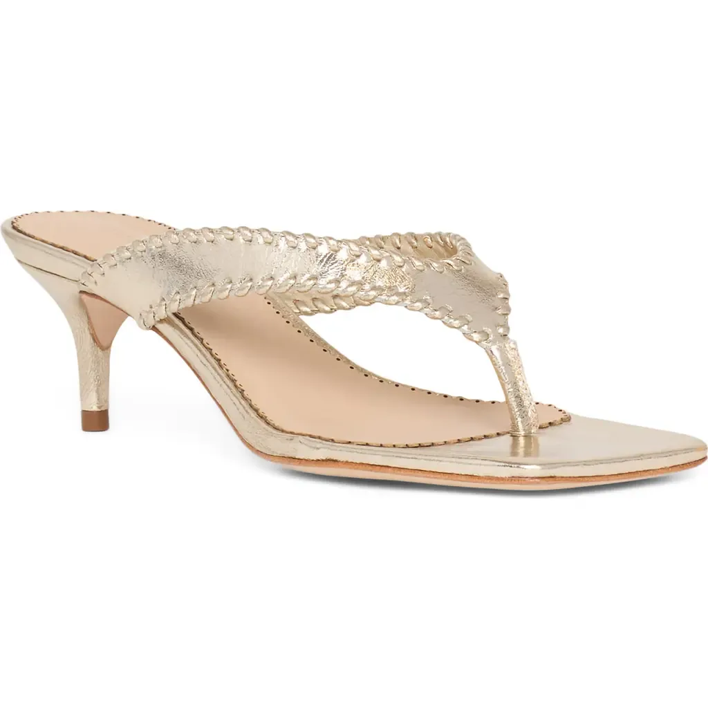 Frankie Metallic Kitten Heel Sandal by Cinq à Sept