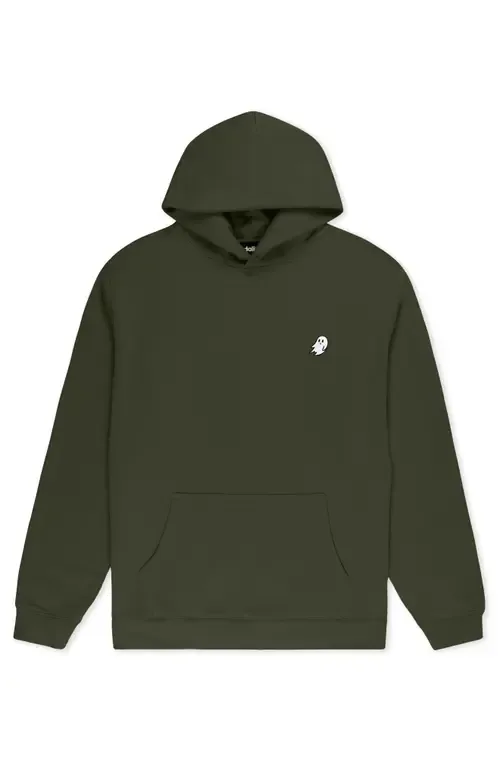 Ghost Relaxed Midweight Fleece Pullover Hoodie by Dalix