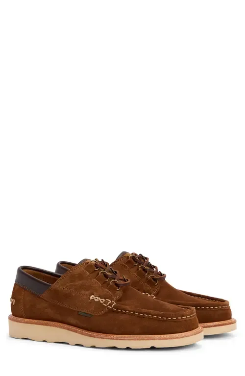 Murtun Lugged Lace-Up Shoe in Light Tan Suede