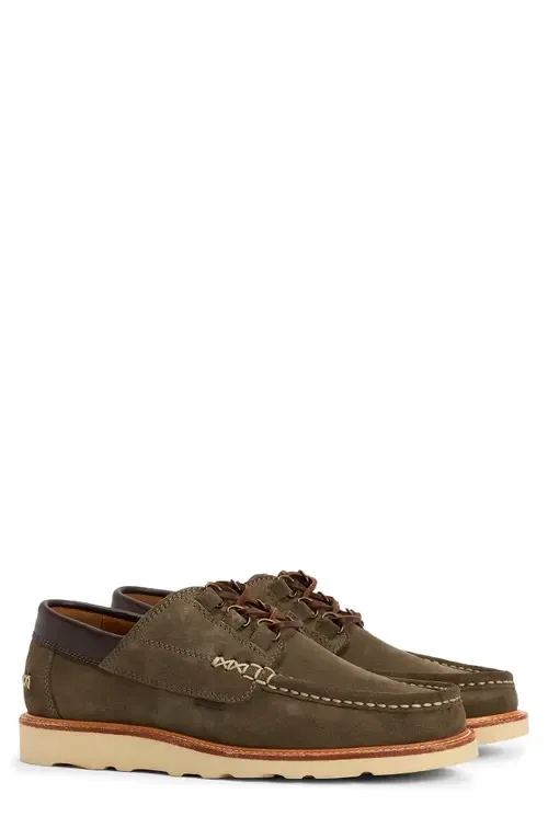 Murtun Lugged Lace-Up Shoe in Light Tan Suede