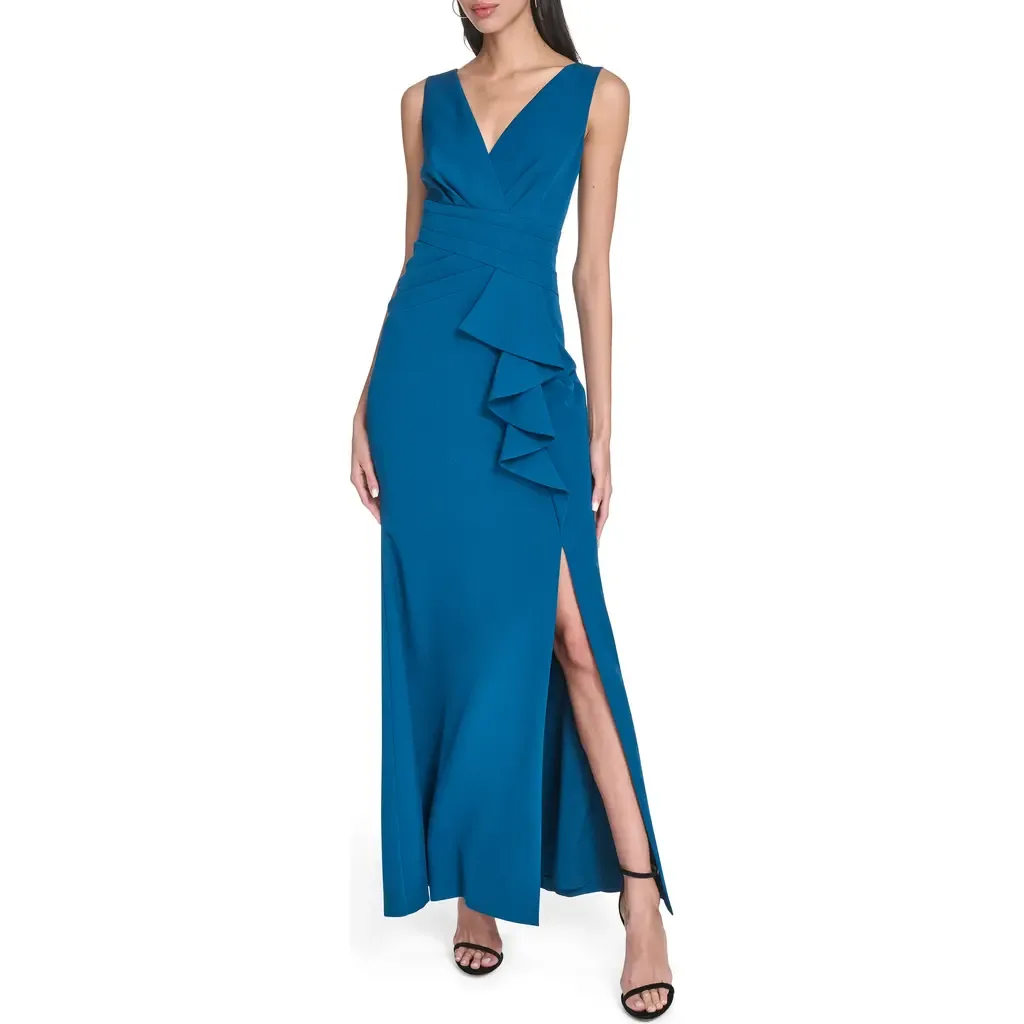 Laguna Ruffle Mermaid Gown by Eliza J
