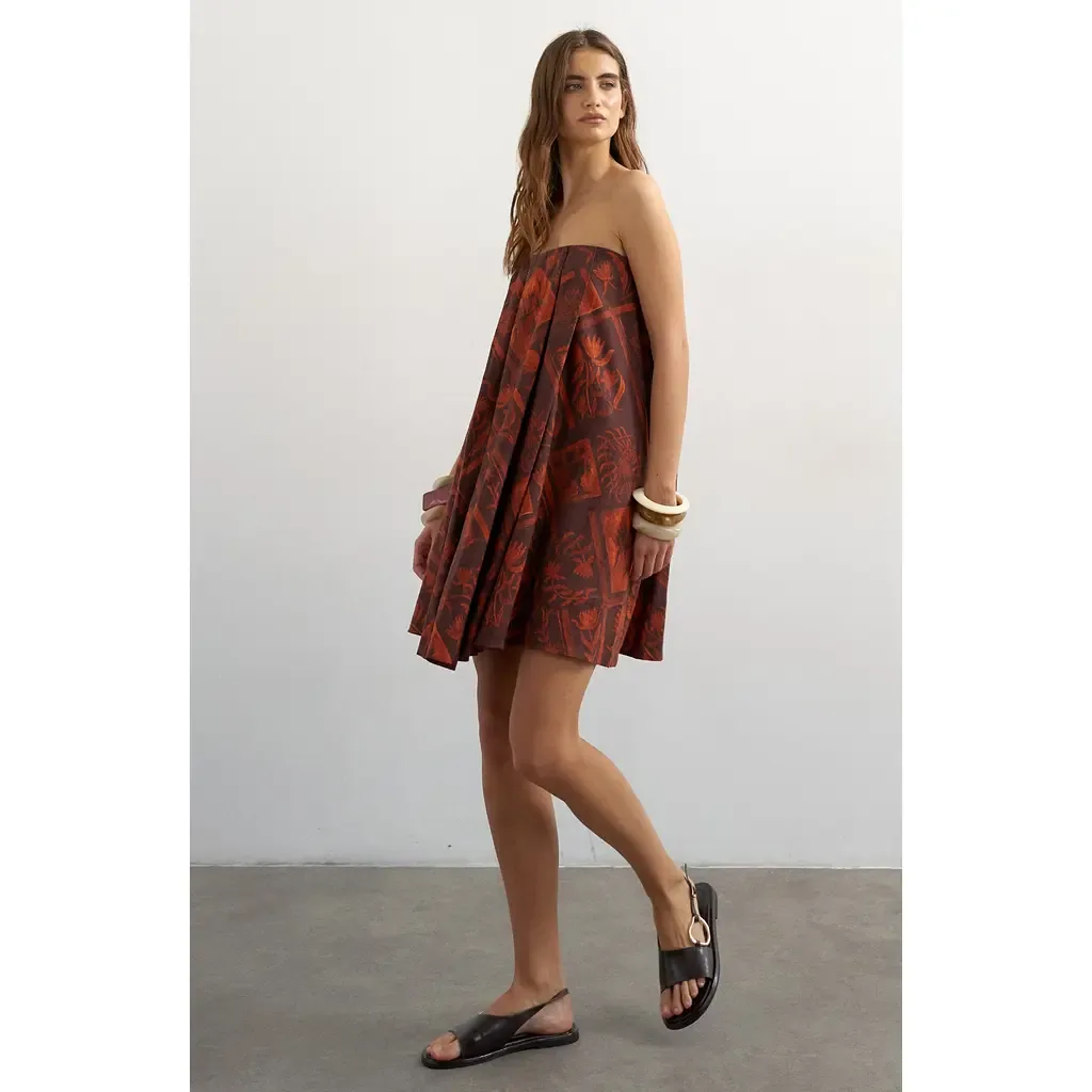 Linen Blend Trapeze Minidress by Topshop