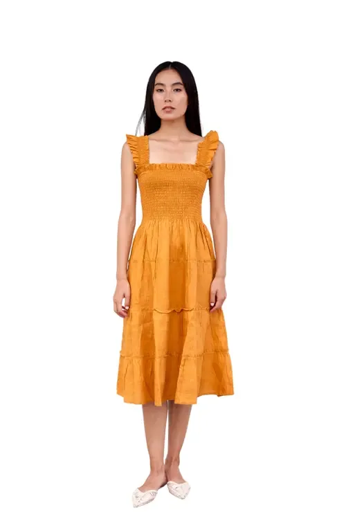 Alma Linen Midi Dress by CQC LA