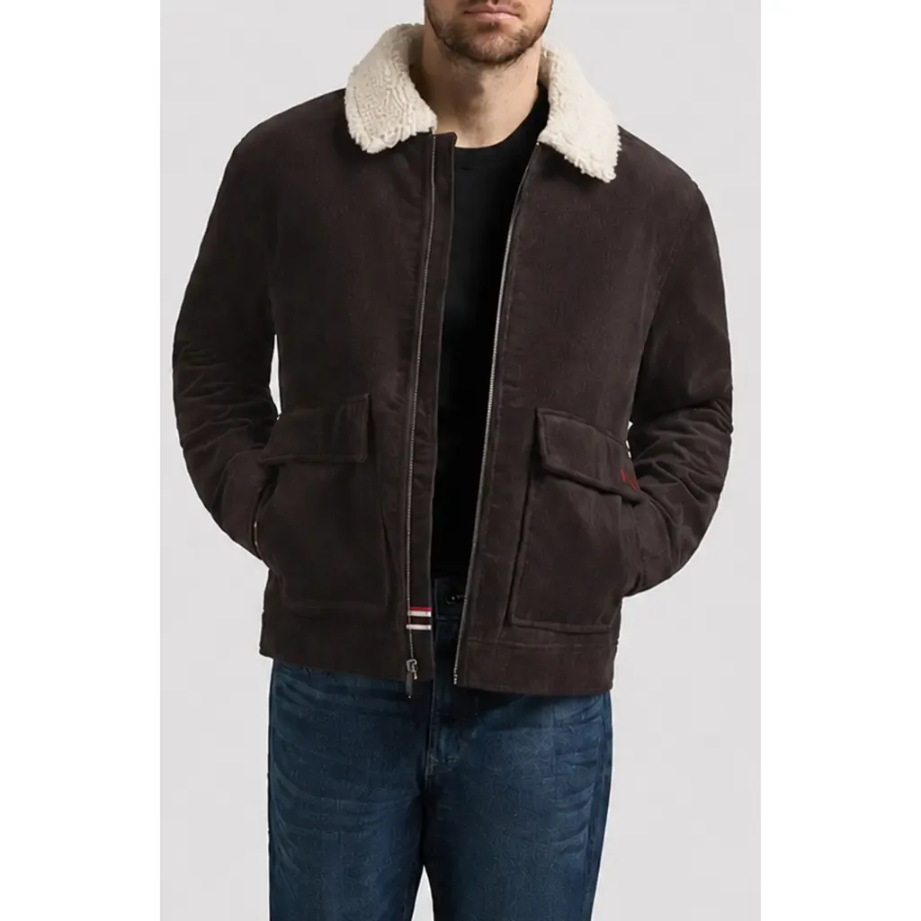 Crace Corduroy Jacket with Faux Shearling Collar by Hunter