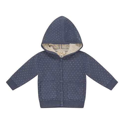 Knitted Hooded Jacket with Patch Pockets by Bebe Bella