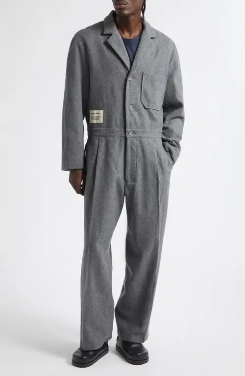 SONG for the MUTE x Birkenstock the Collector Tailored Wool & Nylon Felted Jumpsuit by SONG FOR THE MUTE