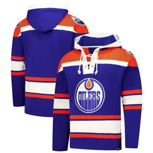 '47 Royal Edmonton Oilers Superior Lacer Pullover Hoodie by '47