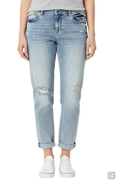 Straight Leg Boyfriend Jeans by SLINK Jeans