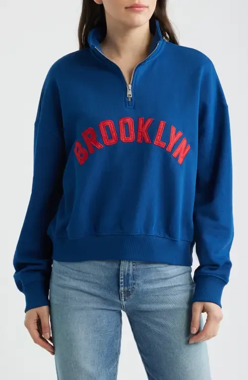 Oversize Cotton Half Zip Sweatshirt by Brooklyn Industries
