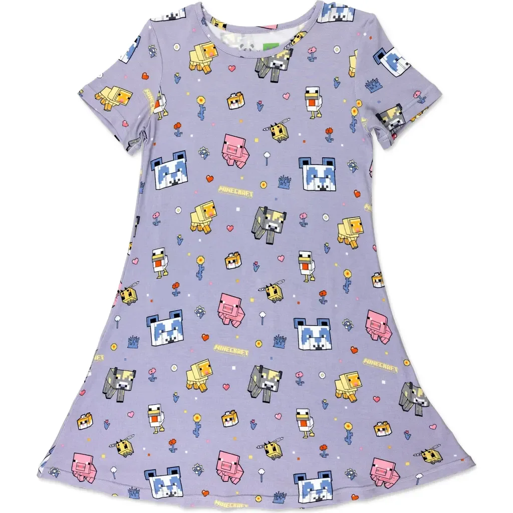 Minecraft Pixel Pals Short Sleeve Dress by Bellabu Bear
