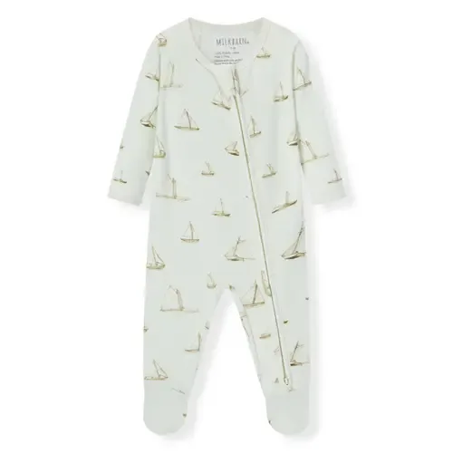 Organic Cotton Zipper Footed Romper by Milkbarn