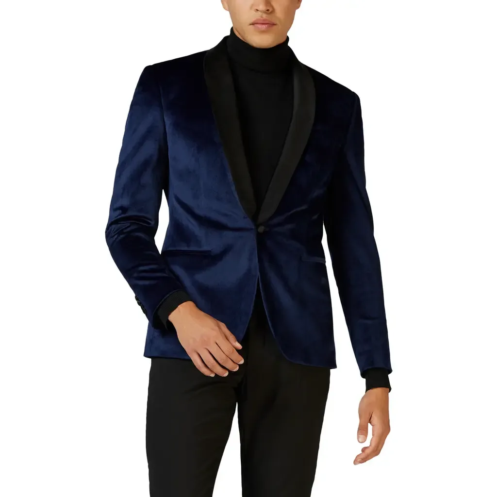 Deluxe Deep Blue Velvet Dinner Jacket by OppoSuits