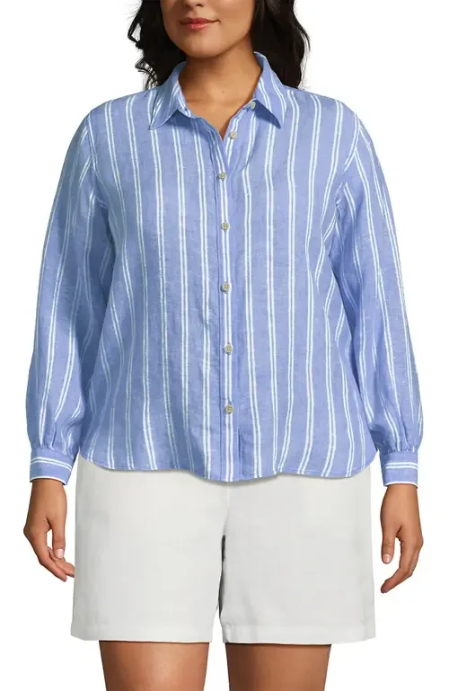 Linen Long Sleeve Feminine Shirt by Lands' End