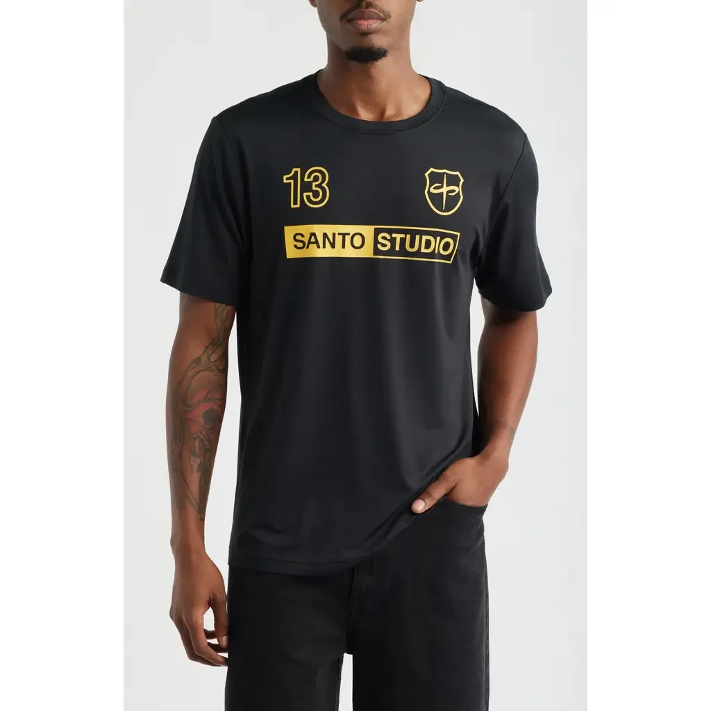 Santo Futbol Tech Logo Graphic T-Shirt by SANTO STUDIO