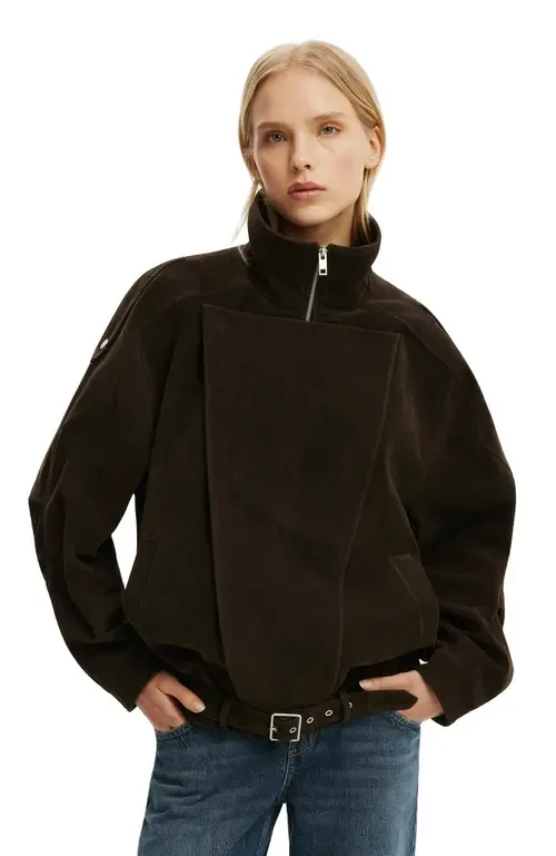 Cove Faux Suede Biker Jacket by Cotton On