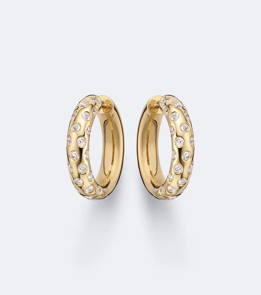 Cosmo 18kt Gold Hoop Earrings with Diamonds