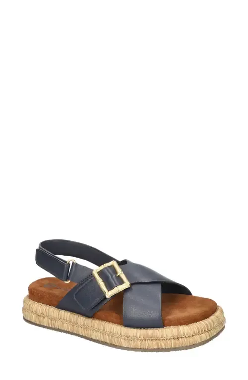 Jaylyn Slingback Sandal in Navy Leather by Bella Vita