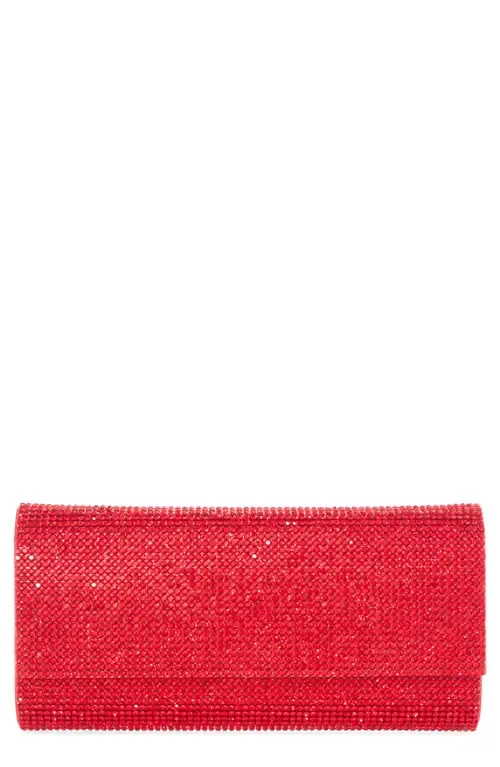 Perry Embellished Satin Clutch in Silver Light Siam