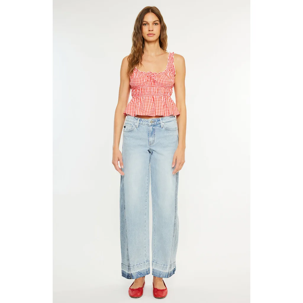 Carlise Mid Rise Wide Leg Jean by KanCan