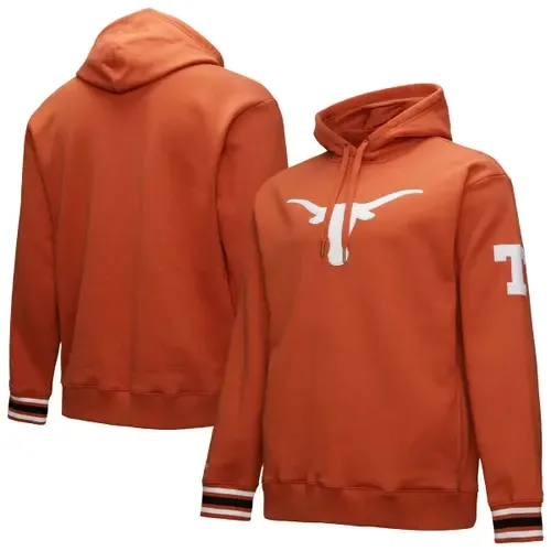 Mitchell & Ness Texas Orange Texas Longhorns Chainstitch Fleece Pullover Hoodie by Mitchell & Ness