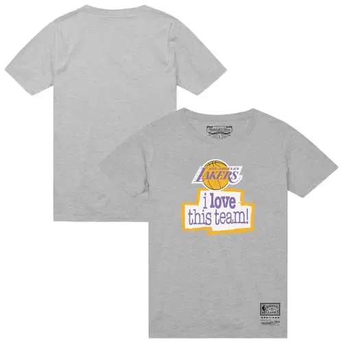 Mitchell & Ness Heather Gray Los Angeles Lakers I Love This Team T-Shirt by Mitchell & Ness