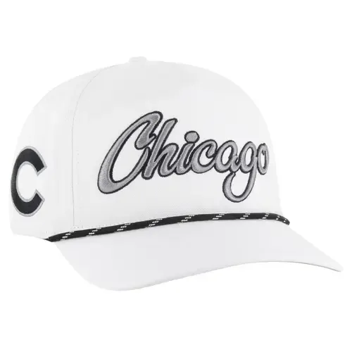 '47 White Chicago Cubs Overhand Speckle Hitch Rope Adjustable Hat by '47