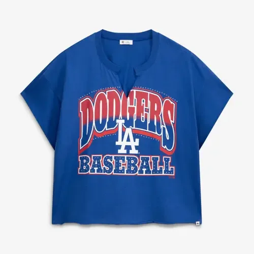 '47 Royal Los Angeles Dodgers Win Big Oversized Notch-Neck T-Shirt by '47
