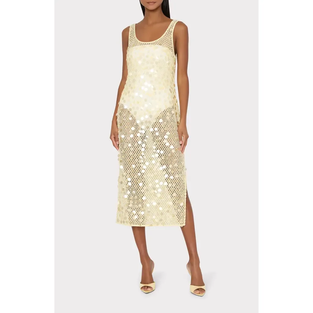 Paillette Sheer Cover-Up Midi Dress by Milly