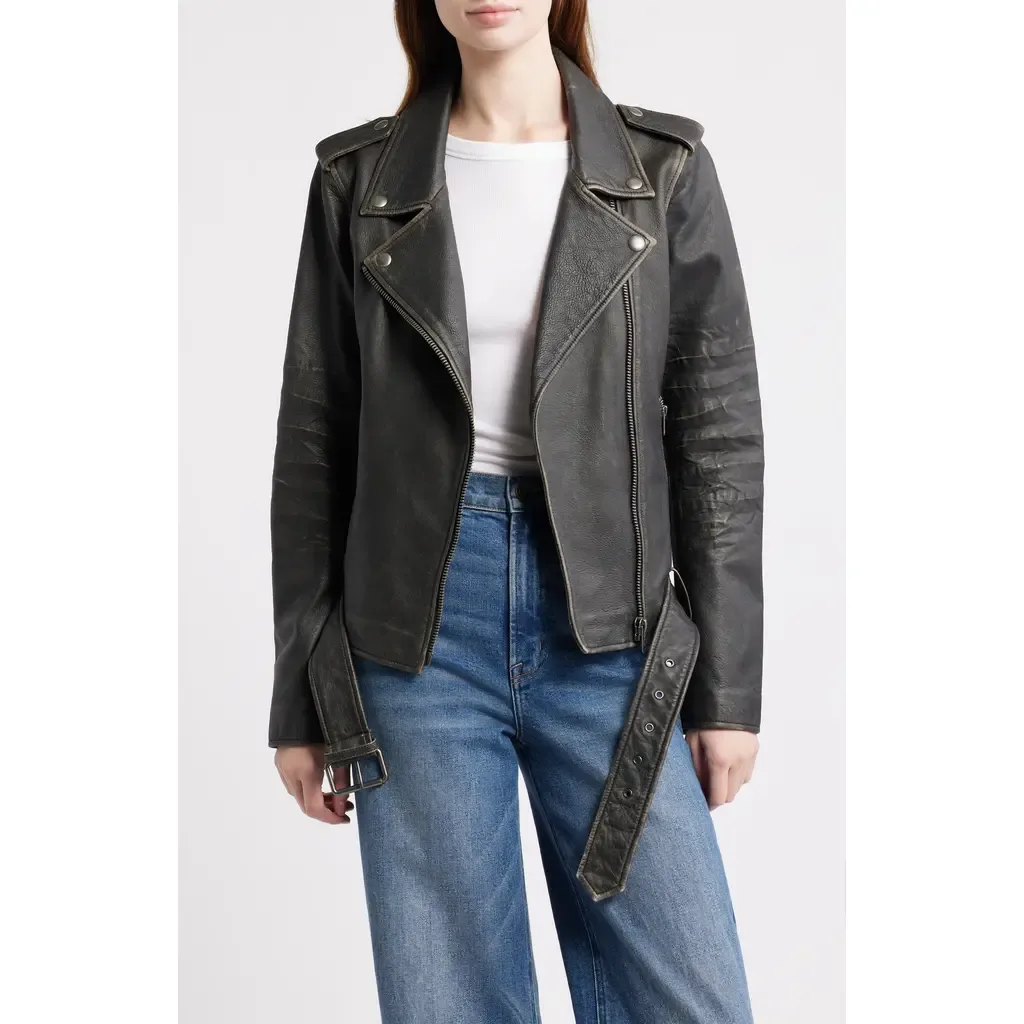 Leather Moto Jacket by Frye