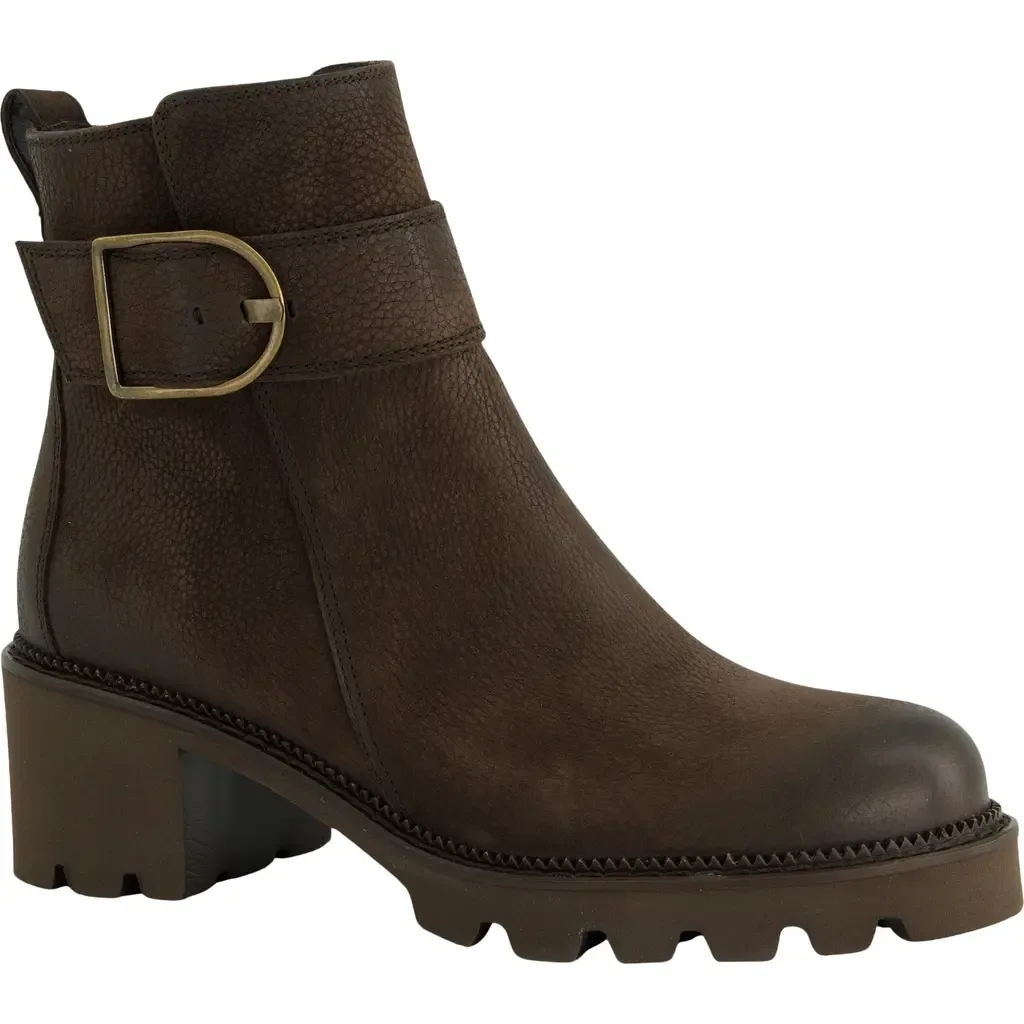 Elissa Combat Boot in Mocca Grained Nubuk
